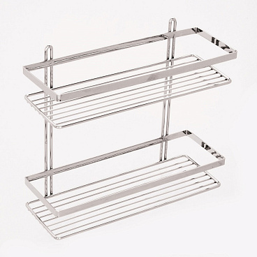 Полка для ванной Lider Drop двухъярусная 330х110х340 мм металл хром (4261)