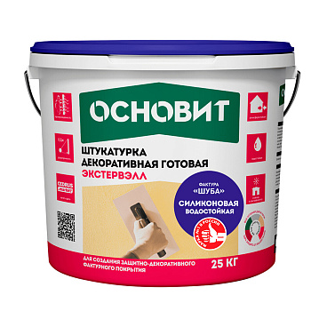 Штукатурка фасадная Основит Экстервэл OSl-2.0 WS силиконовая шуба 2 мм белая 25 кг