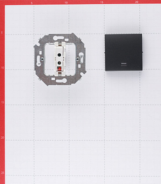 Выключатель Simon 15 одноклавишный встраиваемый графит с подсветкой (1591104-038)