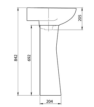 Пьедестал Santeri Версия/ Соната/ Pro 692 мм белый (1.3601.2.S00.00B.0)