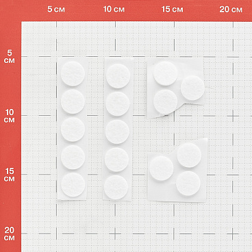 Подпятник фетровый d20 мм самоклеящийся белый (16 шт.)