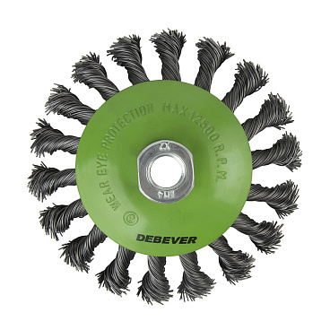 Корщетка для УШМ и УПМ Debever витая жесткая радиальная d125 мм М14 сталь