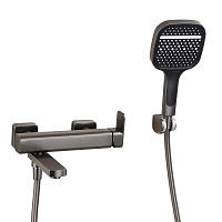 Смеситель для ванны Tokito Aomori графит однорычажный с коротким изливом с лейкой (TOK-AOM-1014GM)