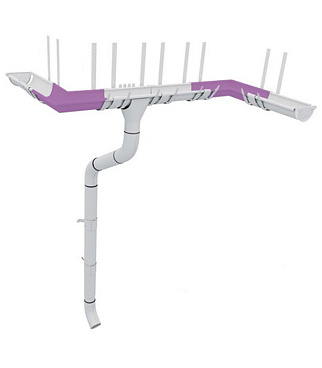 Угол желоба Grand Line металлический внешний d125 мм 90° красное вино RAL 3005