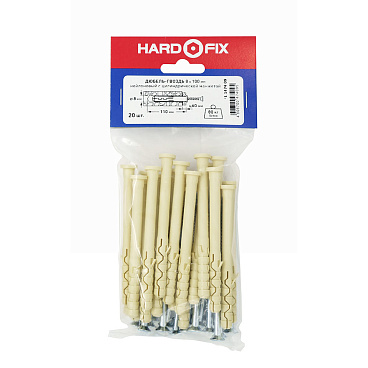 Дюбель-гвоздь Hard-Fix 8x100 мм цилиндрическая манжета нейлон (20 шт.)