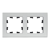 Рамка Systeme Electric AtlasDesign Nature двухместная алюминий (ATN320302)