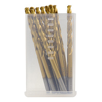 Набор сверл по металлу спиральных Hilberg Cobalt 5% Top 4,5х80 мм кобальтовое (10 шт.) (CO045-10)