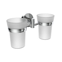 Стакан для ванной Fora Long с держателем двойной стекло матовый/металл хром (L039/889)