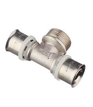 Тройник VALTEC (VTm.233.N.260626) 26(пресс) х 1 НР(ш) х 26(пресс)