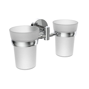 Стакан для ванной Fora Long с держателем двойной стекло матовый/металл хром (L039/889)