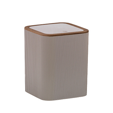 Ведро для мусора Fixsen Fog Latte с крышкой 5 л пластик бежевое