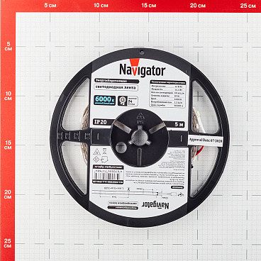 Лента светодиодная SMD 5050 Navigator (71768) 6000К 14,4 Вт 12 В IP20 5 м