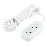 Удлинитель Makel 2 розетки 5 м ПВС 2х0,75 кв.мм 10 А 2,2 кВт белый (MGP104)