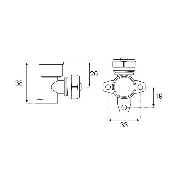 Водорозетка 20 обж(ц) х 1/2 ВР(г)