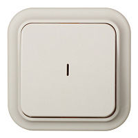 Выключатель Svet одноклавишный накладной бежевый с подсветкой (SV1001-0002)