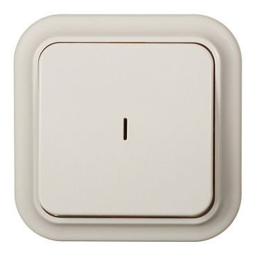 Выключатель Svet одноклавишный накладной бежевый с подсветкой (SV1001-0002)