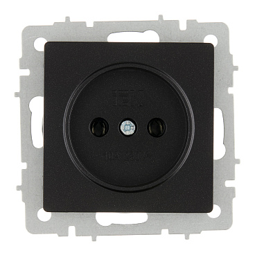 Розетка IEK Brite РС10-1-0-БрЧ встраиваемая черная (BR-R10-10-K02)