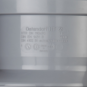 Переходник Ostendorf HTR d110х90 мм пластиковый эксцентрический для внутренней канализации (115700)