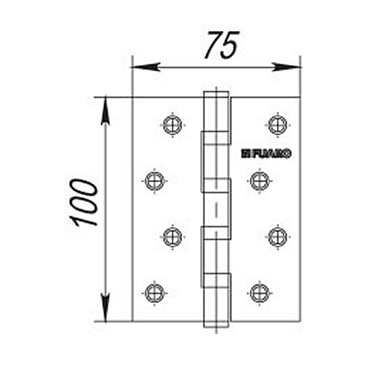 Петля Fuaro карточная универсальная неразъемная 100х75 мм хром