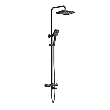 Душевая система Corsa Deco Thermo с верхним душем с лейкой с термостатом черная (SSFT02-300QQB)