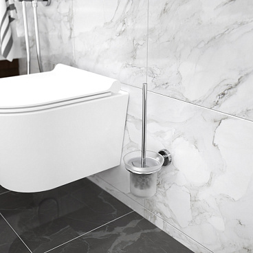 Ершик для унитаза Fora Long подвесной стекло/металл хром (L020G/995)