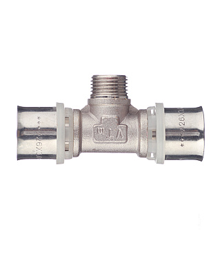 Тройник VALTEC (VTm.233.N.260426) 26(пресс) х 1/2 НР(ш) х 26(пресс)