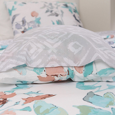 Комплект постельного белья 2-спальный бязь Melissa Ista мятно-серый с простыней 180х215 см