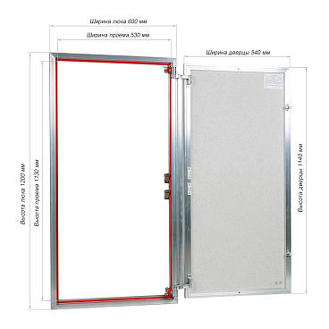Люк ревизионный под плитку Практика EuroFormat-R алюминиевый 600х1200 мм скрытый нажимной