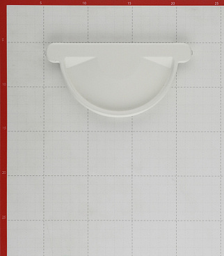 Заглушка желоба Grand Line металлическая d125 мм белая RAL 9003