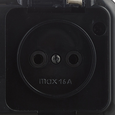 Розетка Svet накладная черная с крышкой (EV 0366-6521)