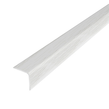 Уголок для плитки ламинированный скошенный край алюминиевый 2700х20х20 мм дуб кантри белый
