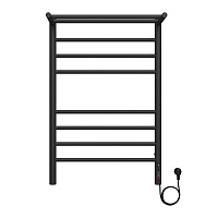 Полотенцесушитель электрический Terminus Аврора П8 с полкой 800х532 мм 245 Вт с терморегулятором черный