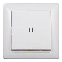 Выключатель Svet двухклавишный встраиваемый белый с подсветкой (SV1001-0010)