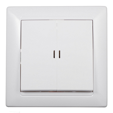 Выключатель Svet двухклавишный встраиваемый белый с подсветкой (SV1001-0010)