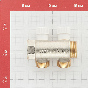 Коллектор Stout 1 ВР(г) х 2 выхода 3/4 НР(ш) ЕК х 1 НР(ш) (SMB 6851 013402)