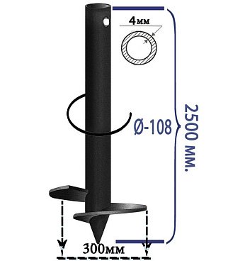 Свая винтовая d108х2500 мм
