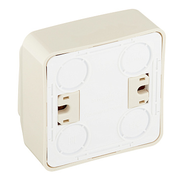 Выключатель Systeme Electric Этюд двухклавишный накладной кремовый с подсветкой (BA10-006K)