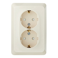 Розетка Systeme Electric Этюд накладная кремовая со шторками (PA16-108K)