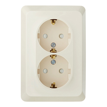 Розетка Systeme Electric Этюд накладная кремовая со шторками (PA16-108K)