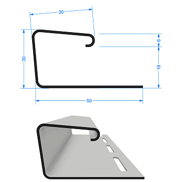J-профиль Docke 3000 мм табачный 18 мм