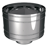 Дефлектор d120 мм на расширителе зеркальный без изоляции AISI 304