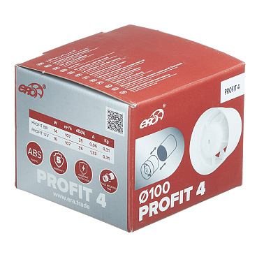 Вентилятор канальный Era Profit d100 мм белый