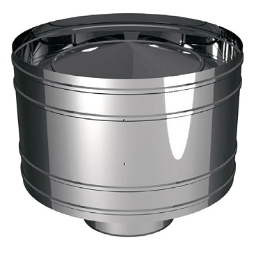 Дефлектор d120 мм на расширителе зеркальный без изоляции AISI 304