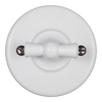 Выключатель Bironi Лизетта двухклавишный накладной белый ретро (B1-202-21)