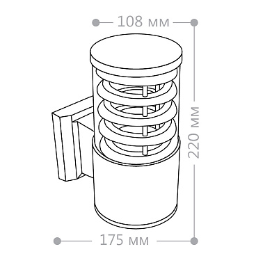Светильник садово-парковый настенный Feron Техно серый E27 60 Вт IP54 (06301)