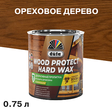 Антисептик Dufa Wood Protect Hard Wax декоративный для дерева ореховое дерево 0,75 л