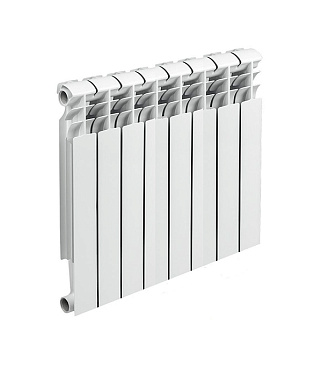 Радиатор биметаллический 500 мм 8 секций 1" боковое подключение белый