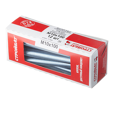 Болт оцинкованный M10x100 мм DIN 933 (12 шт.)