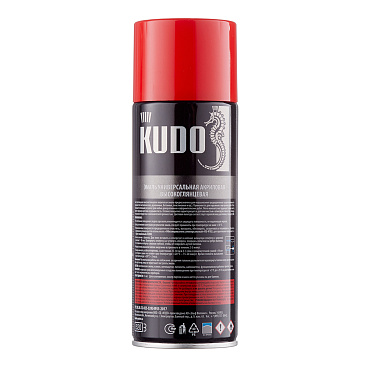 Эмаль аэрозольная Kudo Arte красная глянцевая RAL 3020 520 мл