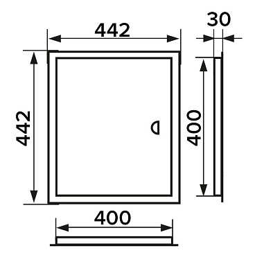 Люк ревизионный Era стальной 400х400 мм врезной с ручкой